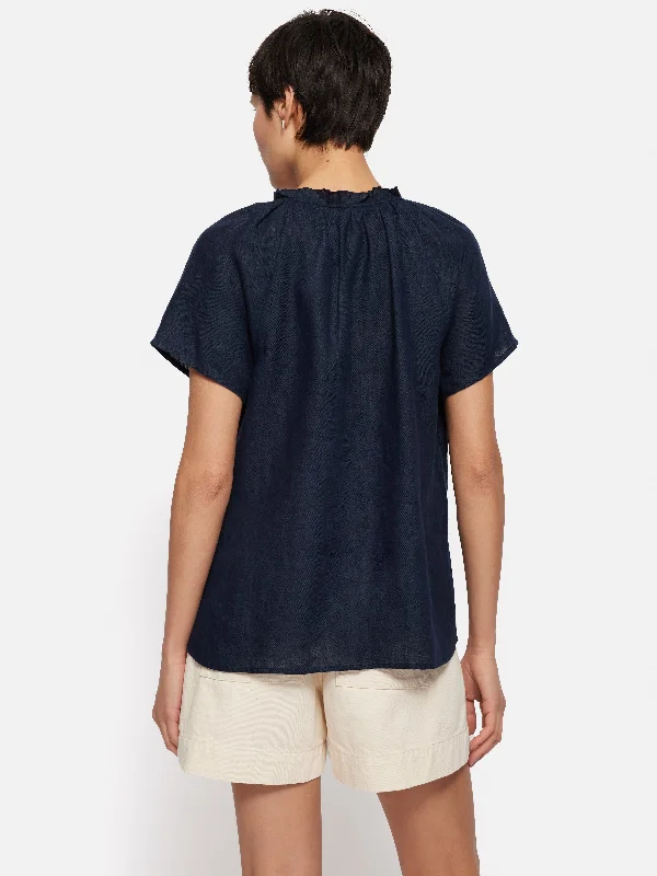 Light Linen Shell Top | Navy