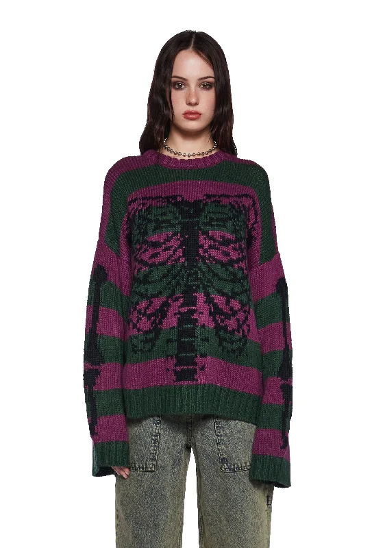 Skeleton Stripe Knit Sweater