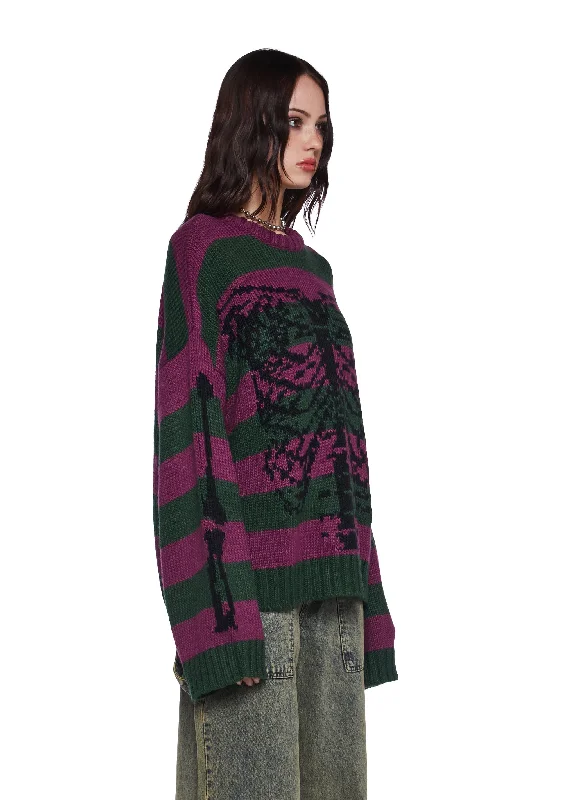 Skeleton Stripe Knit Sweater