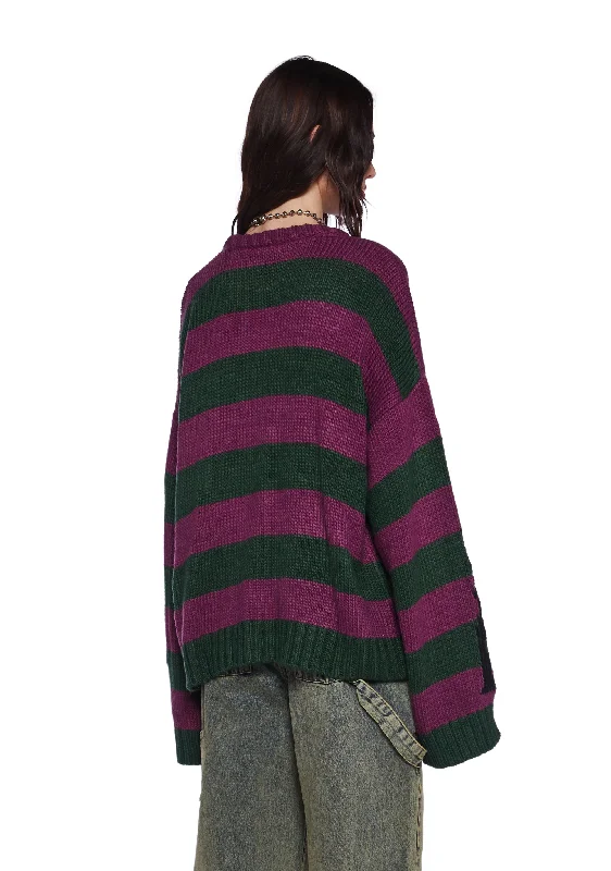 Skeleton Stripe Knit Sweater