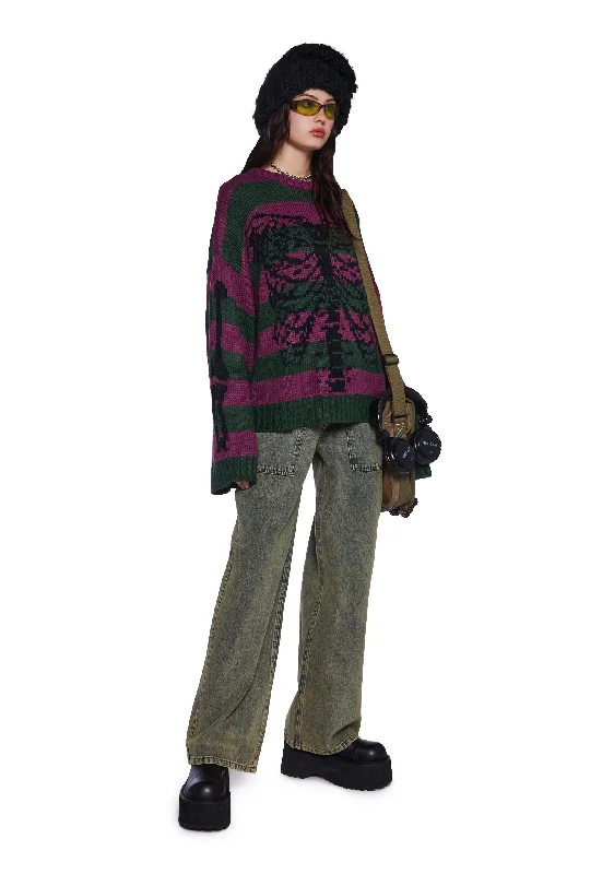 Skeleton Stripe Knit Sweater