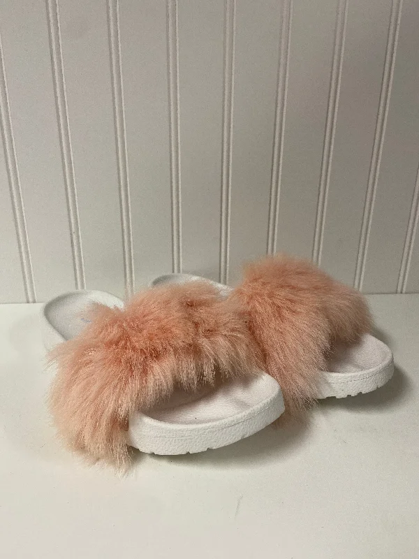 Pink & White Sandals Designer Ugg, Size 6