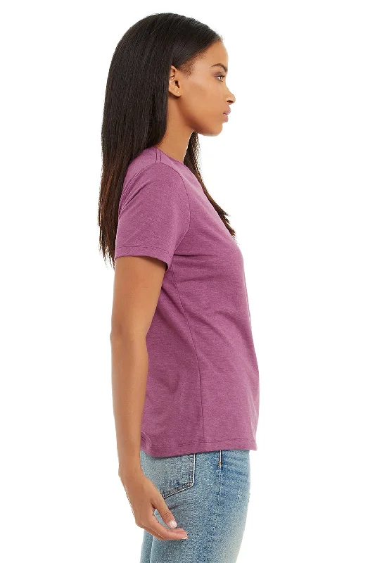 Bella + Canvas Womens CVC Short Sleeve Crewneck T-Shirt - Heather Magenta