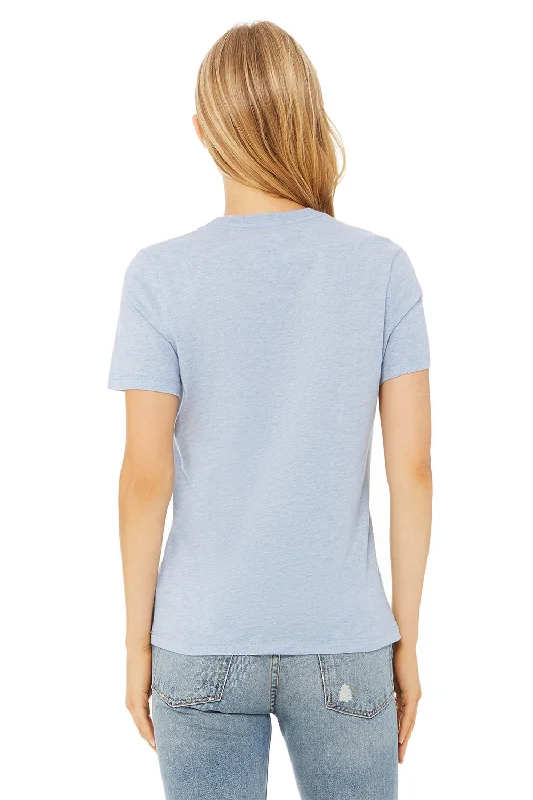 Bella + Canvas Womens CVC Short Sleeve Crewneck T-Shirt - Heather Prism Blue