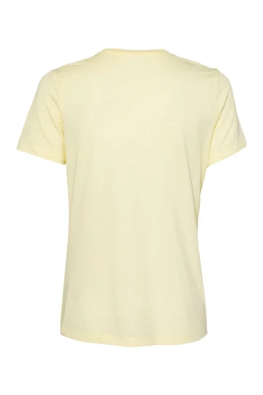 Bella + Canvas Womens Short Sleeve Crewneck T-Shirt - Pale Yellow