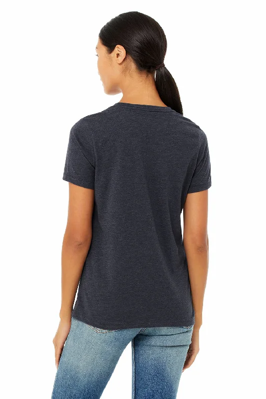 Bella + Canvas Womens CVC Short Sleeve Crewneck T-Shirt - Heather Navy Blue