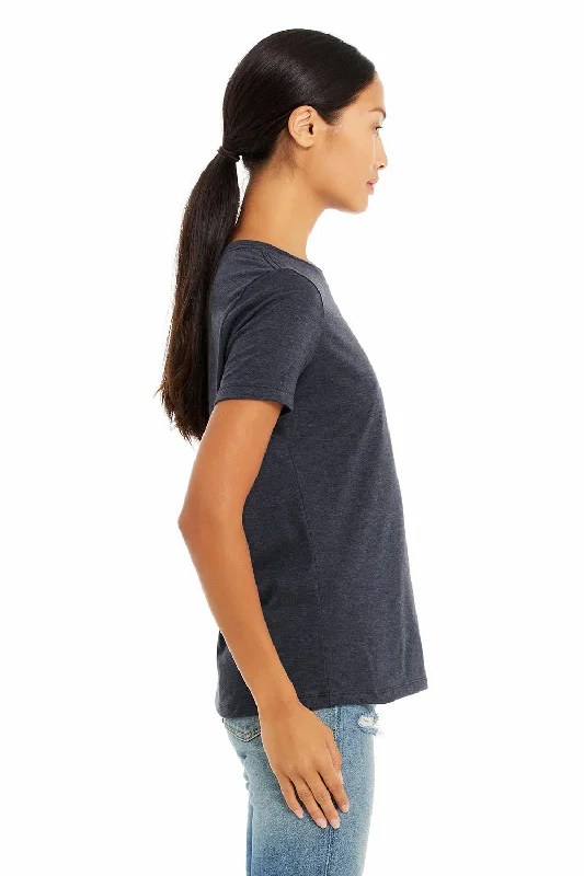 Bella + Canvas Womens CVC Short Sleeve Crewneck T-Shirt - Heather Navy Blue