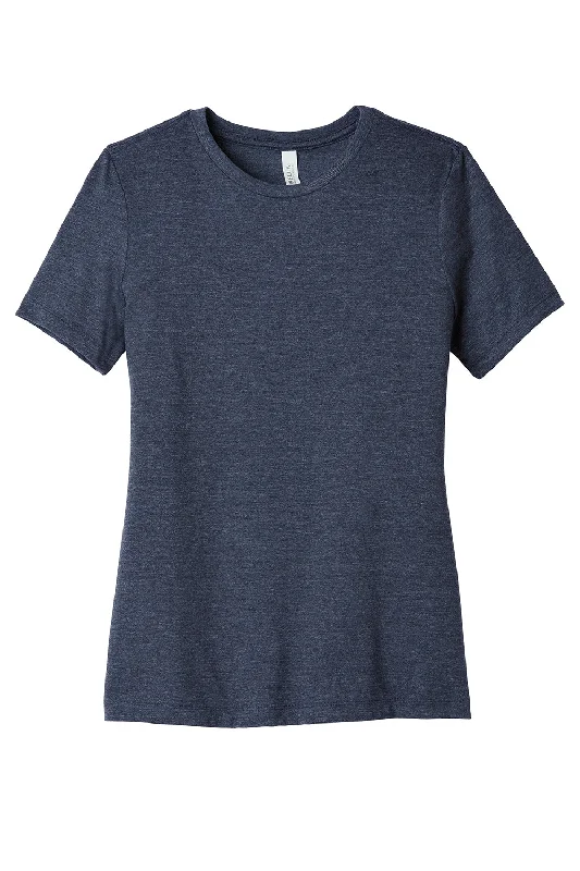 Bella + Canvas Womens CVC Short Sleeve Crewneck T-Shirt - Heather Navy Blue