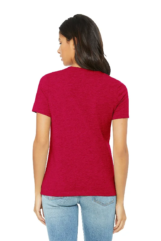 Bella + Canvas Womens CVC Short Sleeve Crewneck T-Shirt - Heather Red