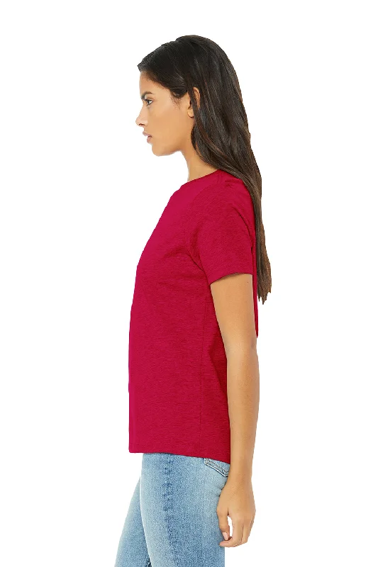 Bella + Canvas Womens CVC Short Sleeve Crewneck T-Shirt - Heather Red