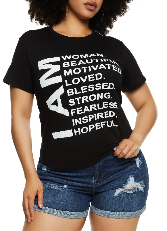 Plus Size I Am Woman Graphic Tee