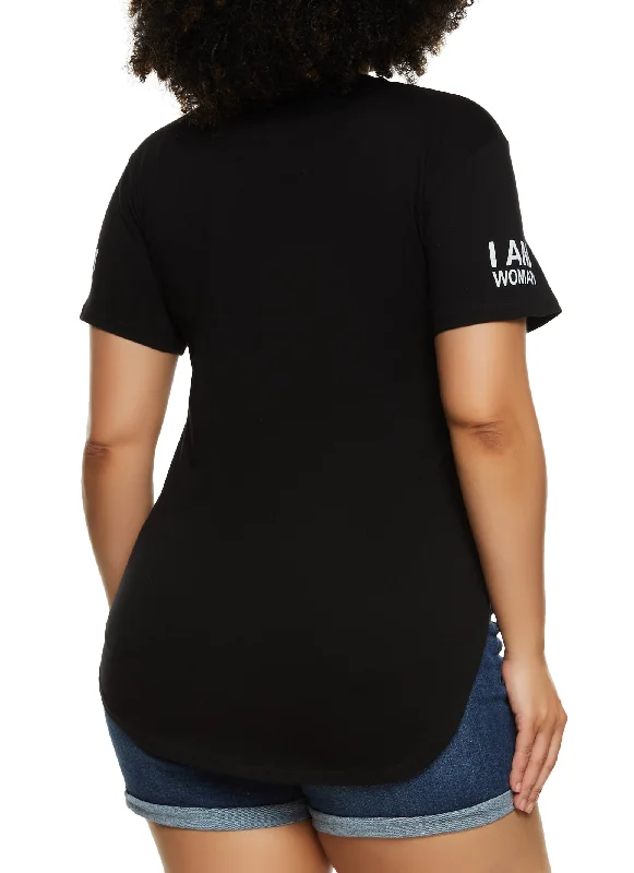 Plus Size I Am Woman Graphic Tee