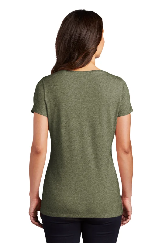 District Womens Perfect Tri Short Sleeve V-Neck T-Shirt - Military Green Frost