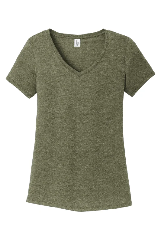 District Womens Perfect Tri Short Sleeve V-Neck T-Shirt - Military Green Frost