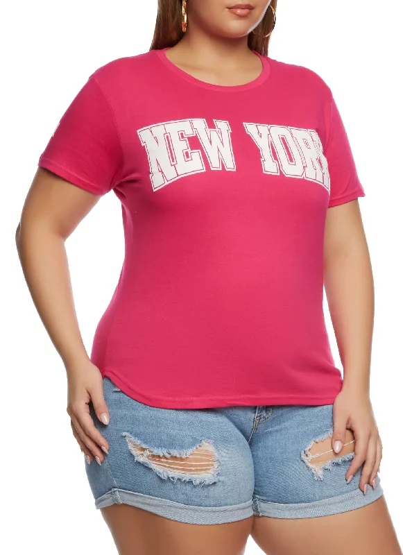 Plus Size New York Crew Neck Tee