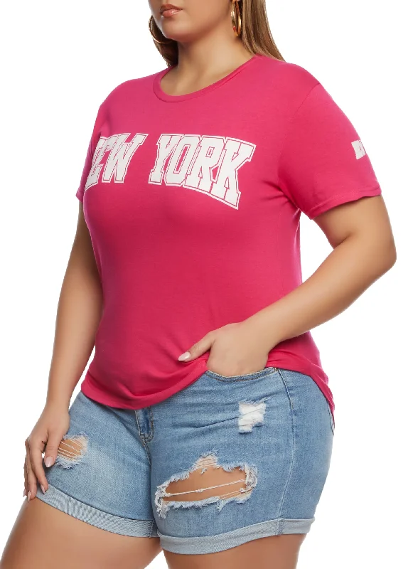 Plus Size New York Crew Neck Tee