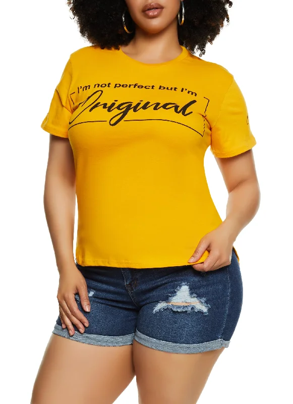 Plus Size Not Perfect But Im Original Graphic Tee