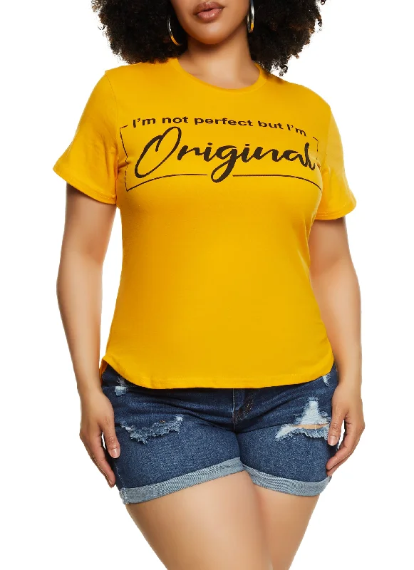 Plus Size Not Perfect But Im Original Graphic Tee