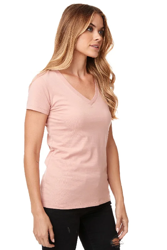 Next Level Womens Ideal Jersey Short Sleeve V-Neck T-Shirt - Desert Pink