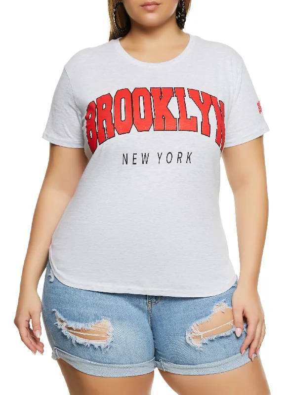 Plus Size Brooklyn High Low Hem Graphic Tee