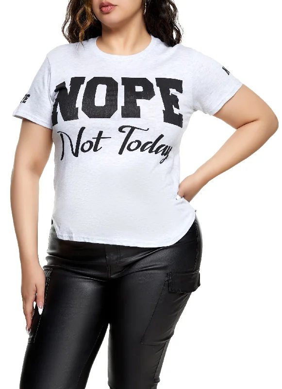 Plus Size Nope Not Today Graphic Tee