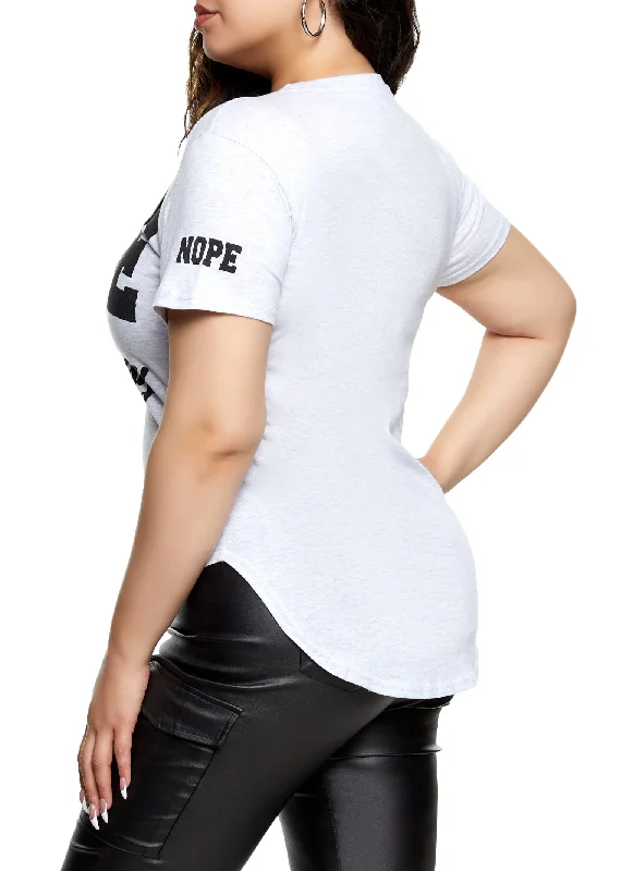 Plus Size Nope Not Today Graphic Tee