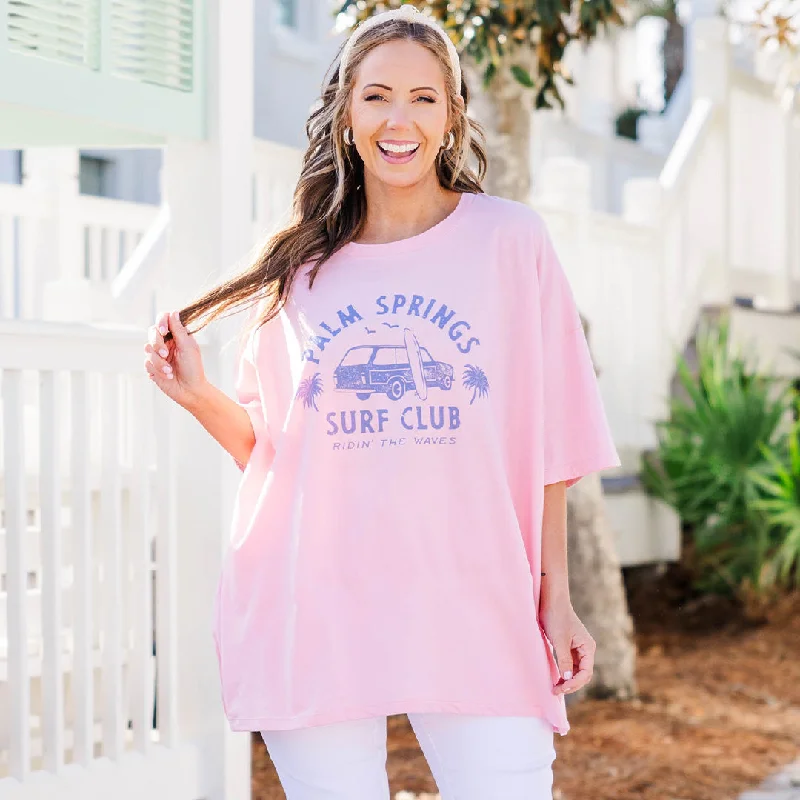 Palm Springs Surf Club Boyfriend Tee, Dusty Pink