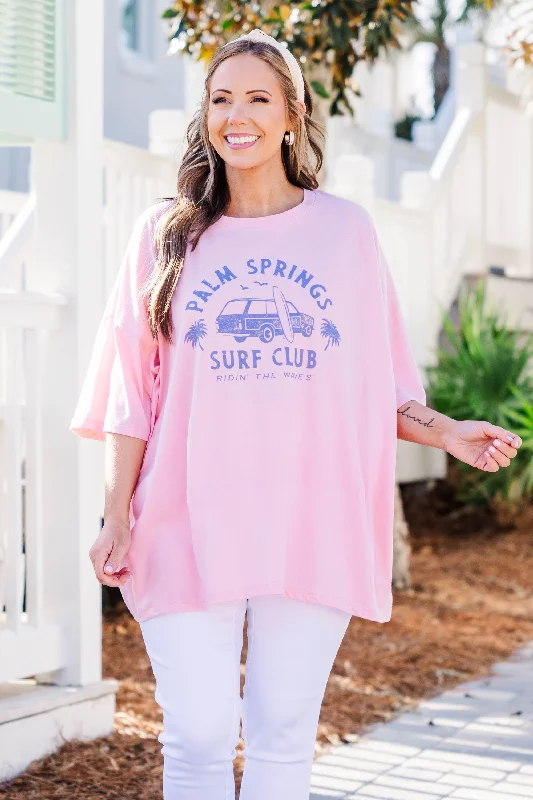 Palm Springs Surf Club Boyfriend Tee, Dusty Pink