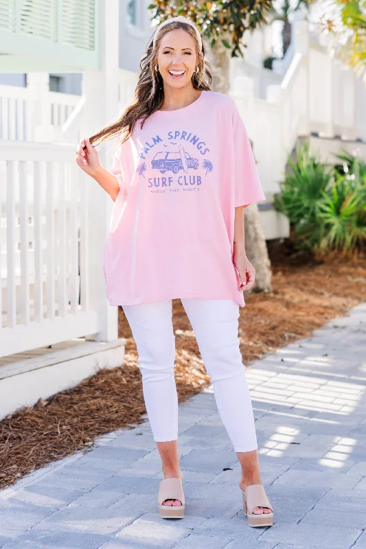 Palm Springs Surf Club Boyfriend Tee, Dusty Pink