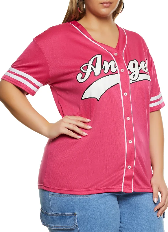 Plus Size Angel Baseball Shirt