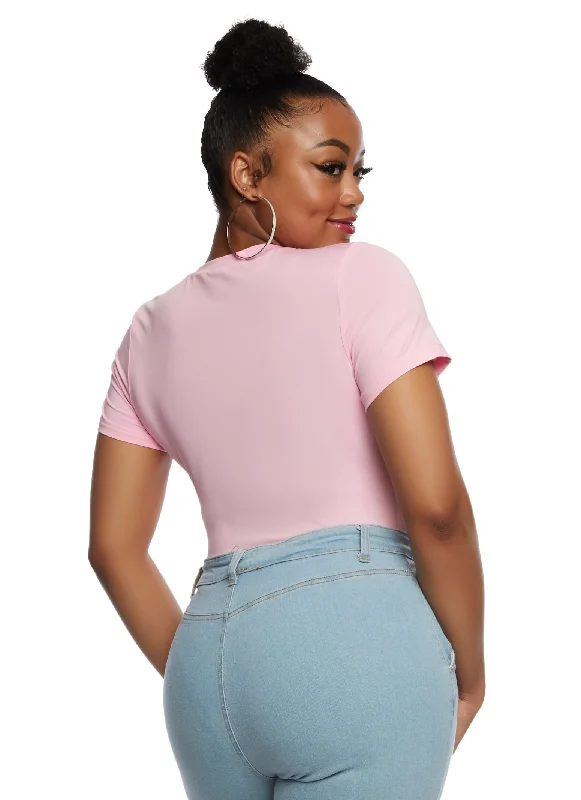 Plus Size Basic Crew Neck Bodysuit