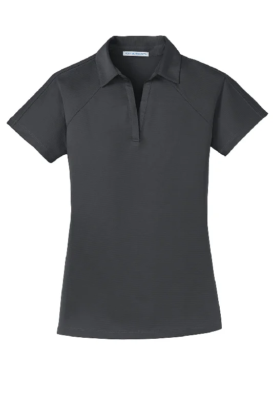 Port Authority Womens Crossover Moisture Wicking Short Sleeve Polo Shirt - Battleship Grey