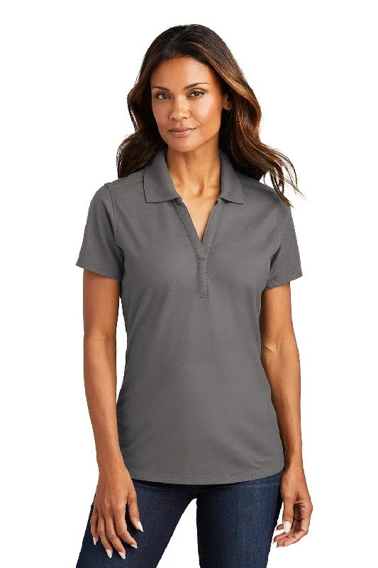 Port Authority Womens EZPerformance Moisture Wicking Short Sleeve Polo Shirt - Sterling Grey