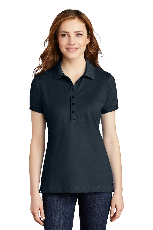 Port Authority Womens Moisture Wicking Short Sleeve Polo Shirt - Dress Navy Blue