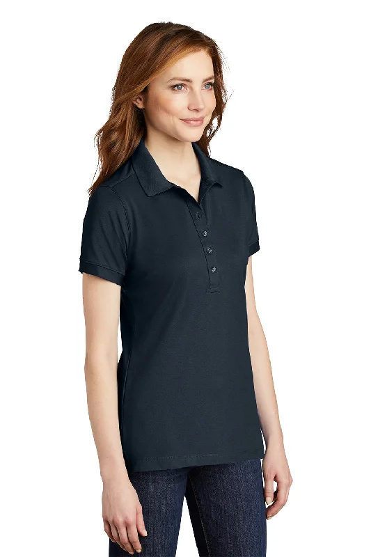 Port Authority Womens Moisture Wicking Short Sleeve Polo Shirt - Dress Navy Blue