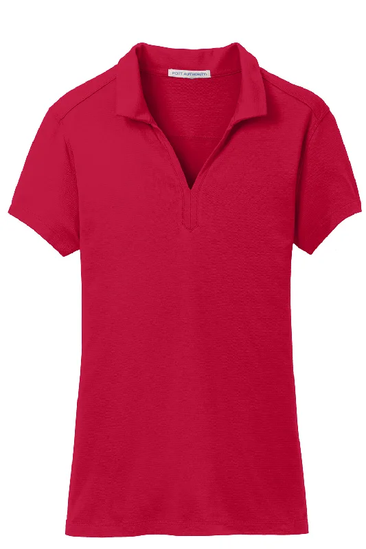 Port Authority Womens Rapid Dry Moisture Wicking Short Sleeve Polo Shirt - Engine Red