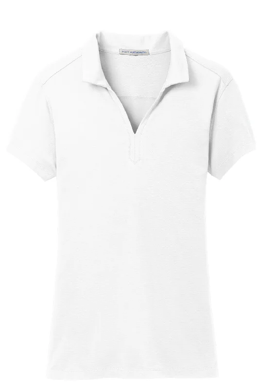 Port Authority Womens Rapid Dry Moisture Wicking Short Sleeve Polo Shirt - White - Closeout