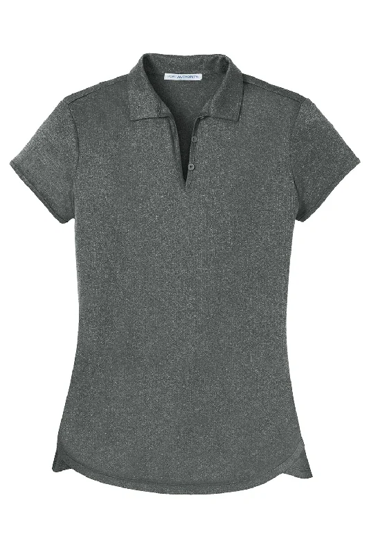 Port Authority Womens Trace Moisture Wicking Short Sleeve Polo Shirt - Heather Charcoal Grey