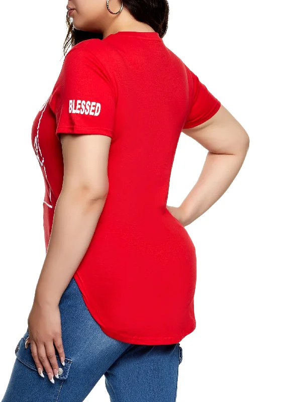 Plus Size Blessed and Beautiful Graphic Tee