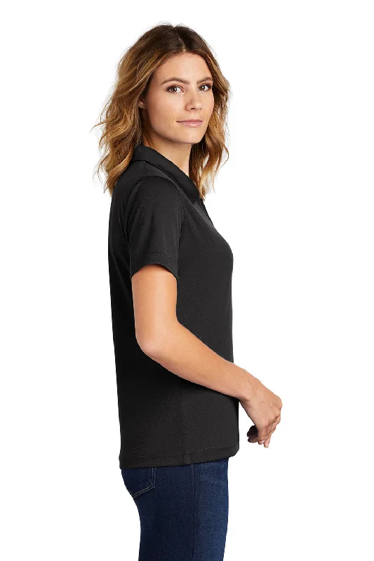 Sport-Tek Womens Dri-Mesh Moisture Wicking Short Sleeve Polo Shirt - Black