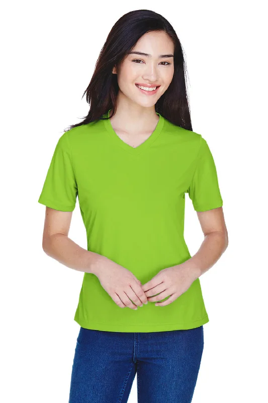 Team 365 Womens Zone Performance Moisture Wicking Short Sleeve V-Neck T-Shirt - Acid Green