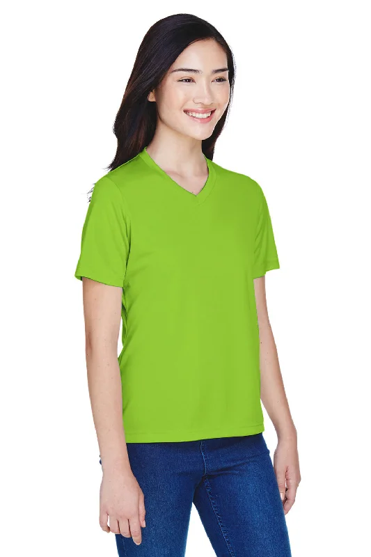 Team 365 Womens Zone Performance Moisture Wicking Short Sleeve V-Neck T-Shirt - Acid Green