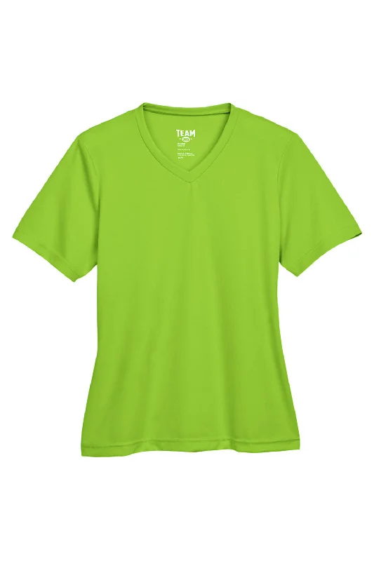 Team 365 Womens Zone Performance Moisture Wicking Short Sleeve V-Neck T-Shirt - Acid Green