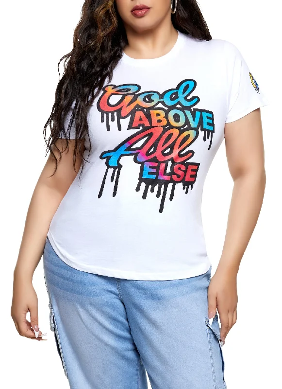 Plus Size God Above All Else Graphic Tee