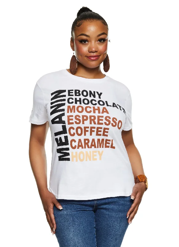 Plus Size Melanin Crew Neck Graphic Tee