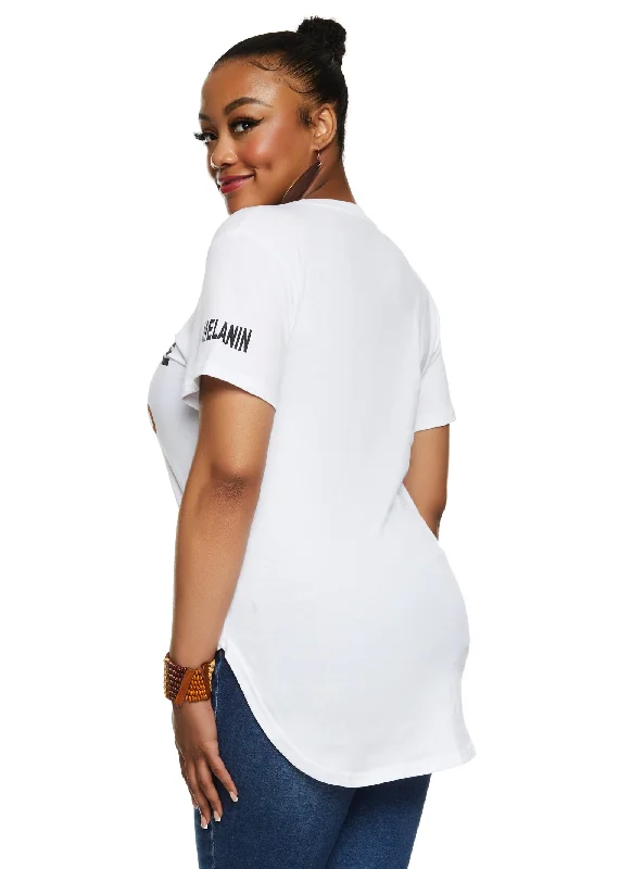 Plus Size Melanin Crew Neck Graphic Tee