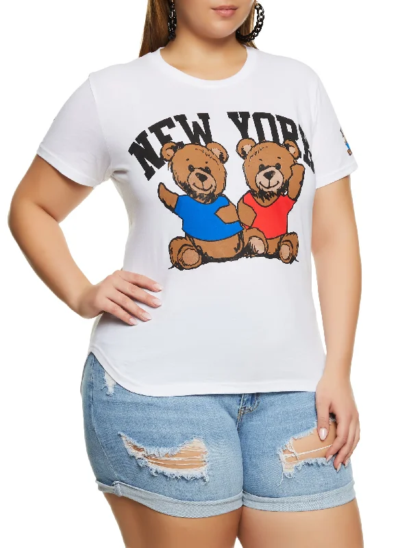 Plus Size New York Bear Graphic Tee