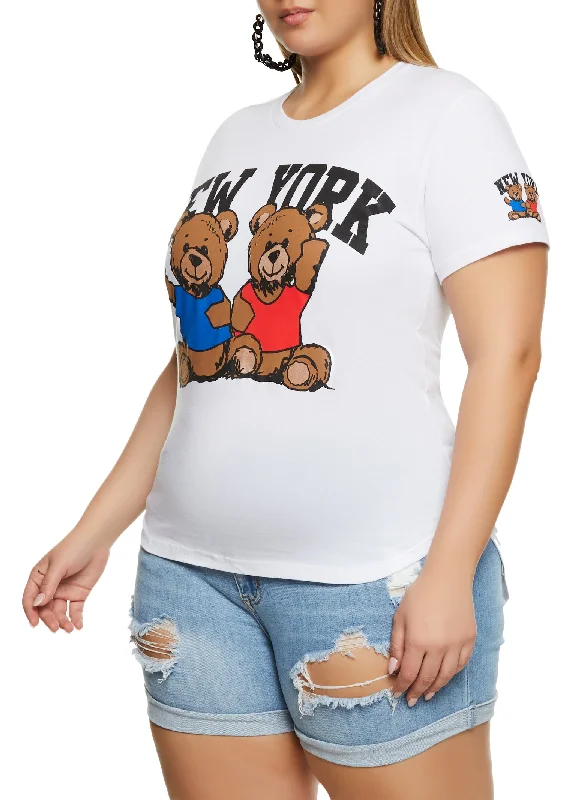 Plus Size New York Bear Graphic Tee