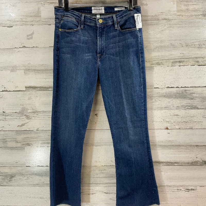 Jeans Flared By Frame In Blue Denim, Size: 10