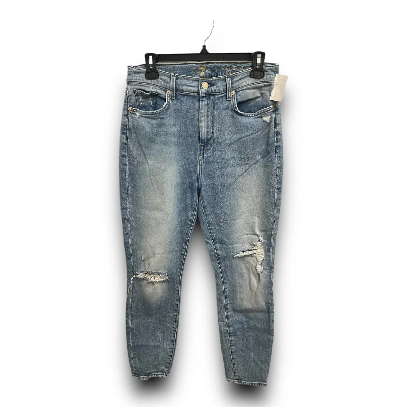 Jeans Straight By 7 For All Mankind In Blue Denim, Size: 10